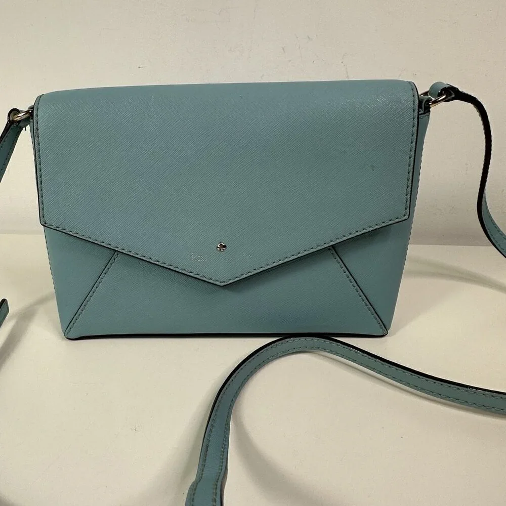 Kate Spade Large Monday Crossbody Bag Blue Leather Envelope